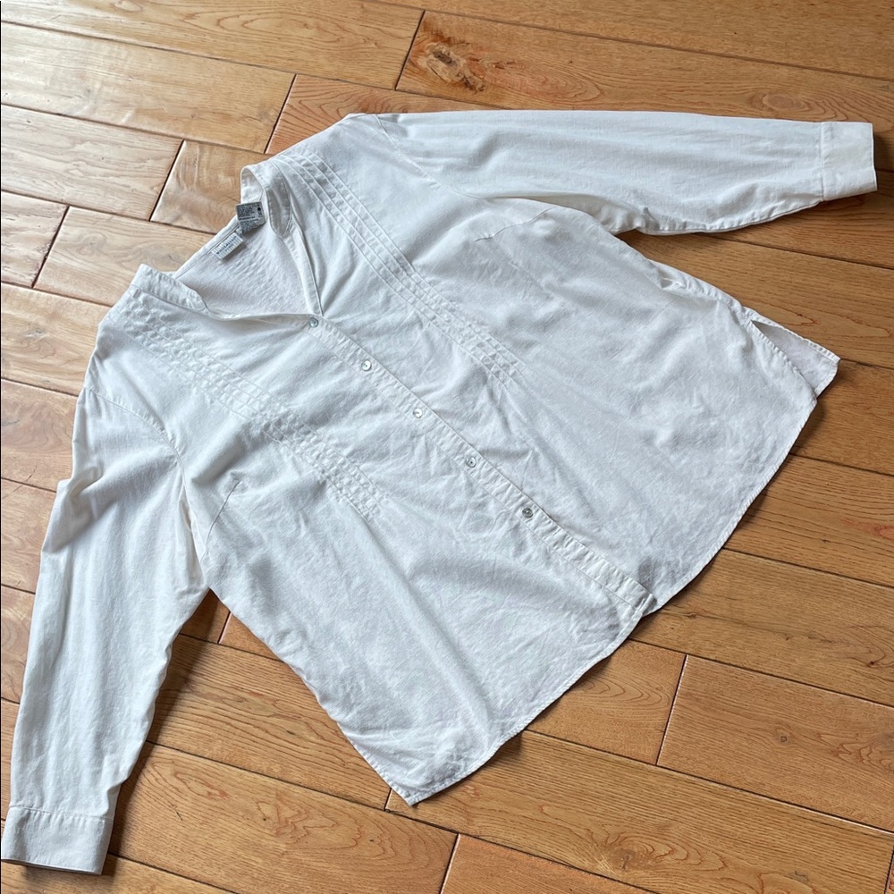 White Stag Off-White 5 Button-Up Tunic V-neck
